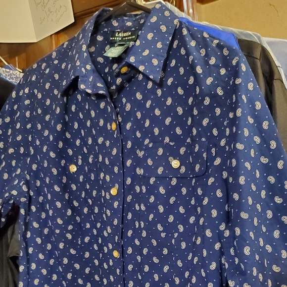 Womens Ralph Lauren paisley print button down shirt, - Picture 4 of 12